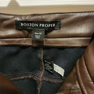Boston Proper Brown Leather Pants
